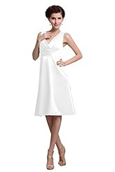 V-neck Satin Bridesmaid Dress 