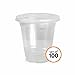Clear Plastic Disposable Cups for Iced Coffee Bubble Boba Tea Smoothie, 12 oz - 100 Sets with Flat Lids