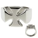 Stainless Steel Iron Cross Ring