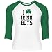I Love Irish Boys: Custom Junior Fit 3/4 Sleeve Baseball T-Shirt
