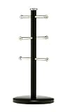 Premier Housewares 6-Cup Mug Tree, Matte Black and Metal