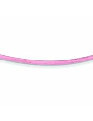 14K Gold 2mm 16in Pink Leather Cord Necklace 16 Inches