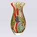 Hand Blown Rainbow Swirl Art Glass Vase 10 tall