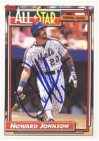 Howard Johnson, New York Mets, 1992 Topps Autographed Card