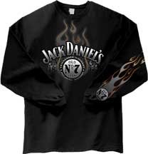 Jack Daniels Longsleeve T-shirt Flaming logo