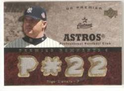 2007 Upper Deck Premier Remnants Quad Gold #PR4-RC Roger Clemens - New York Yankees / Astros (iece of Authentic Jersey - Serial #d to 22) (Baseball Cards)