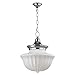 Dutchess 2-Light Large Pendant - Polished Nickel Finish with White Glass Shade