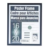 Flat Face Wood Poster Frame, Plexiglas® Window, Black Laminate Outer Edge, 16x20 (DAX2860V2X)