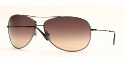 RAY BAN 3293 004/13 GUNMETAL BROWN GRADIENT AVIATOR SUNGLASSES.