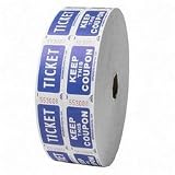 SPR99230 - Roll Tickets, Double W/Coupon, 2000 Tickets Per Roll, Blue