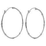 Sterling Silver Bamboo Design Hoop Earrings