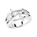 14k White Gold Created Moissanite Ring 1/2ct - Size 6 - JewelryWeb