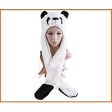 Panda Plush Animal Hat with long Mitten