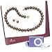 10-11mm Chocolate Cultured Pearl Set, With Free Apple Ipod Shuffle 1gb - Purple