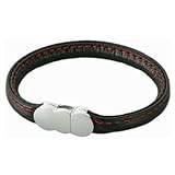 エルグ レザーブレスレット シングル ブラック/レッド M レザーブレスレット
