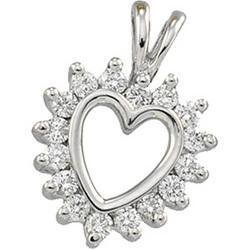 14K White Gold Diamond Heart Pendant 14K White Gold Diamond Heart Pendant