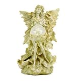 Angel W/ Crackled Glass Ball Solar Light Statue Garden