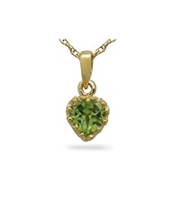 Tiara Collection Gold Plated Peridot Heart Pendant Necklace