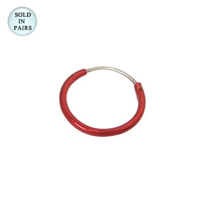 red hoop earrings