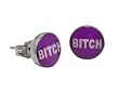 Bitch Logo Earrings - 6mm - Sold as a Pair