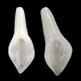 31 yIzic5bL. SL160 SS160  White Jade Serpentine Pendant Bead Lily Flowers 40mm (2)