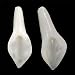 White Jade Serpentine Pendant Bead Lily Flowers 40mm x2
