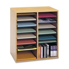Adjust Organizer,39-3/8 quot;x11-3/4 quot;x24,36 Compartment, Med Oak On Sale