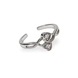 Eve's Addiction Joined CZ Hearts Sterling Silver Toe Ring