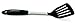 Stainless Steel & Silicone Black Slotted Spatula Turner By Martello Technology - Heat Resistant Rubber Spatula - Non Stick - High Grade Silicone spatula
