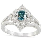 18K White Gold 0.419ct Diamond & White Diamond Ring - Size N
