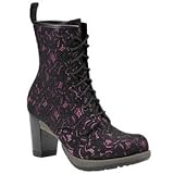 IMAGE OF Dr. Martens Women's Darcie 8 Eye Boot ,Black/Pink,7 UK (US Women's 9 M)