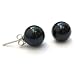 HinsonGayle AA+ Round 9.0-9.5mm Black Cultured Pearl Stud Earrings (14K White Gold)