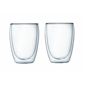 Bodum Pavina Double Wall Glass, 12-Ounce, Set of 2: Kitchen &amp; Dining
