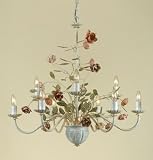Rambling Rose 9 Arm Floral Chandelier with Antique Cream finish