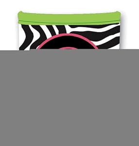 Koozie Pink Zebra Monogram S