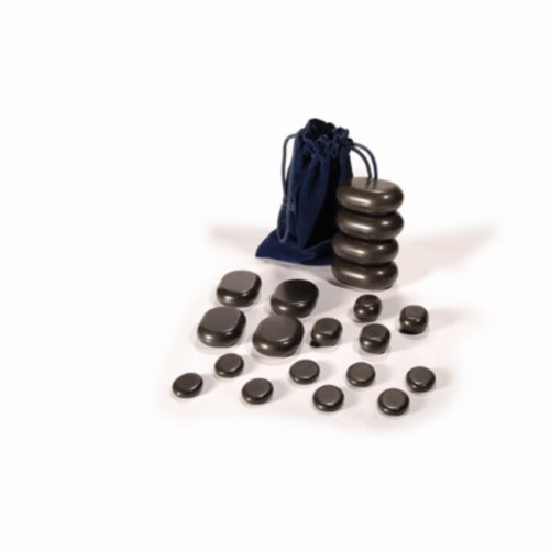 Sivan Health and Fitness Basalt Lava High Polish Hot Stone Massage Set with 20 Pieces