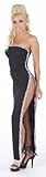Sex Symbol Gathered Tube Gown w/ Sequin Trim #2-290 (Available in a Variety of Colors & Sizes), Medium, Black