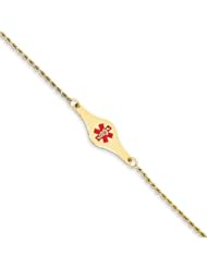 14k Yellow Gold 7in Medical Jewelry Bracelet. Metal Wt- 4.59g