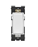 Leviton Renu Switch RE151-WW for Single Pole Applications, 15A-120/277VAC, in White on White