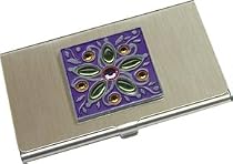 Purple Gem Flower Business Card Holder / Case