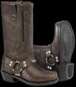 River Road Womens Square Toe Zipper Harness Boots Brown 8.5