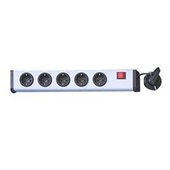Ehmann 100001 Universal Steckdosenleiste  5-fach plus, silber-schwarz