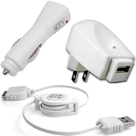 Brand New Combo of Retractable USB Data Cable + Home Charger Adapter & Car Charger Adapter for Apple iPod Touch 2nd Generation 16GB, 32GB, 8GB