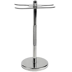 Deluxe Stainless Steel Safety Razor and Shaving Brush Stand from Super Safety Razors