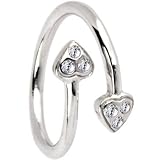 Sterling Silver 925 Cubic Zirconia PAVED HEART Toe Ring