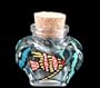 Angel Fish Design - Hand Painted - Small Heart Shaped Bottle with Cork top - 2 oz. - 2 inches tall