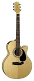 Jasmine by Takamine NEX Cutaway ES34CFM Acoustic Electric Guitar with Flamed Maple Body and Solid Spruce Top, Natural