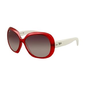 Ray-Ban Sunglasses AUTHENTIC Wonens Jackie OHH II Shiny Red Transparent Grey Gradient RB4098 740-8G