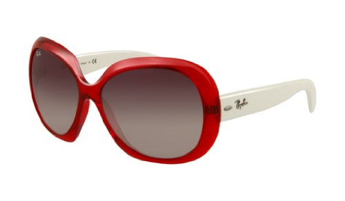 Ray-Ban Sunglasses AUTHENTIC Wonens Jackie OHH II Shiny Red Transparent Grey Gradient RB4098 740-8G