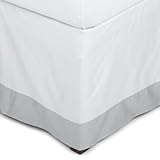Pinzon Hotel Banded 100-Percent Egyptian Cotton Sateen King Bed Skirt, Silv ....